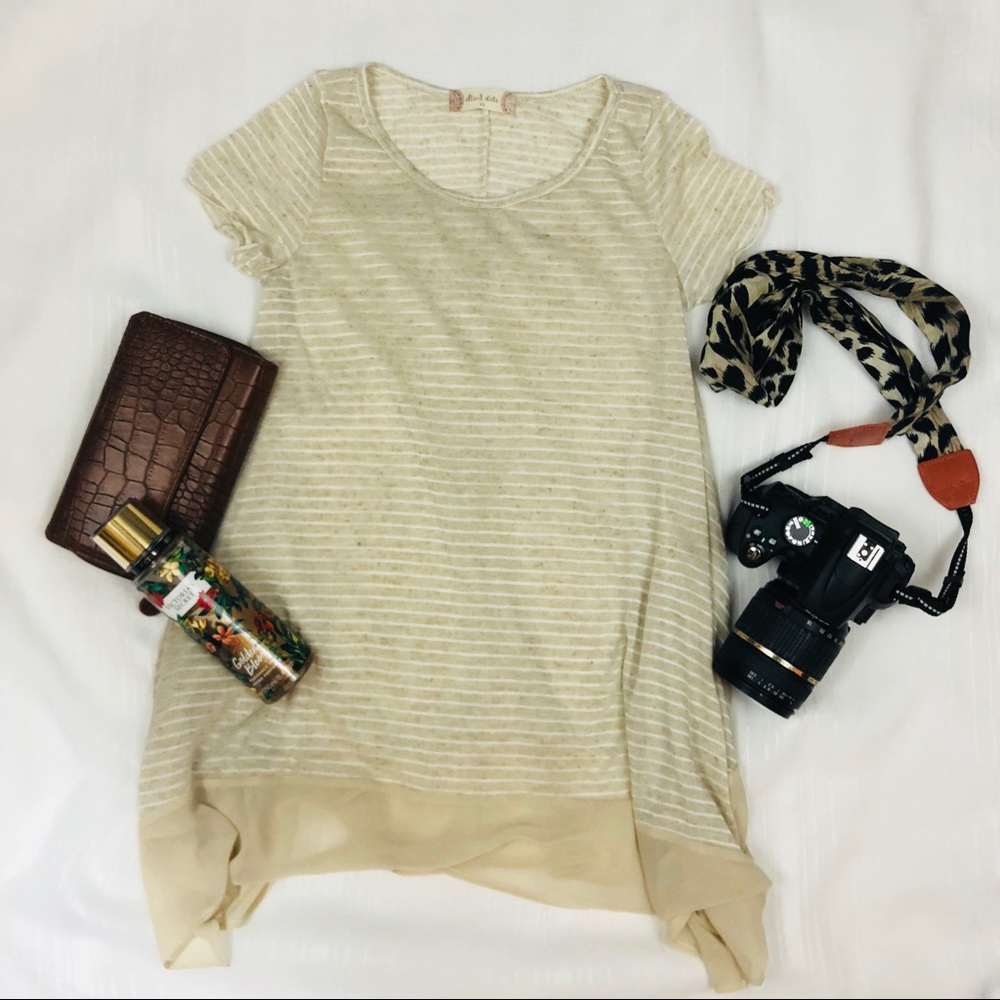 Sheer Altar’d State shirt with chiffon hem NWOT